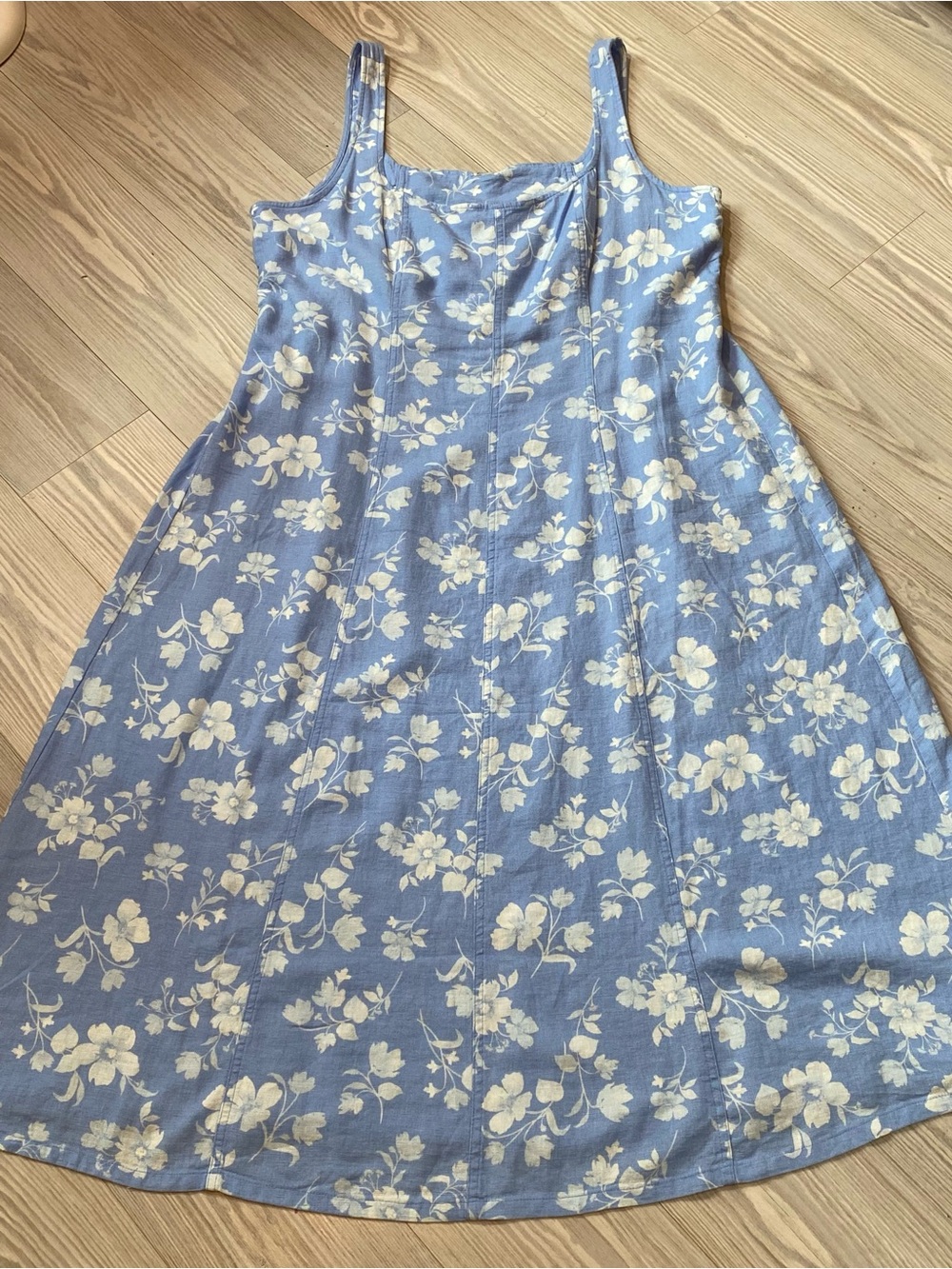 Linen blend floral midi dress size XL